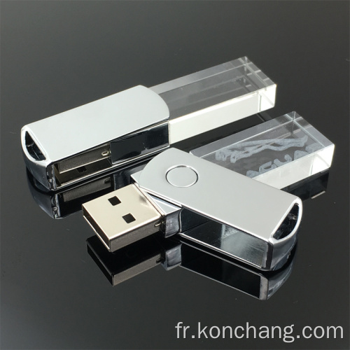 Clé USB en verre pivotant